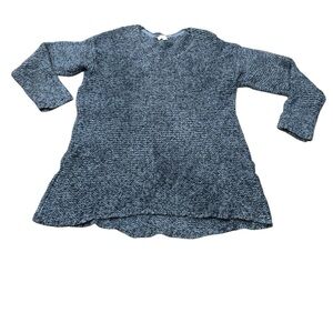 J. Jill Blue and Gray Sweater Tunic with Cozy Knit Design Med Petite EUC